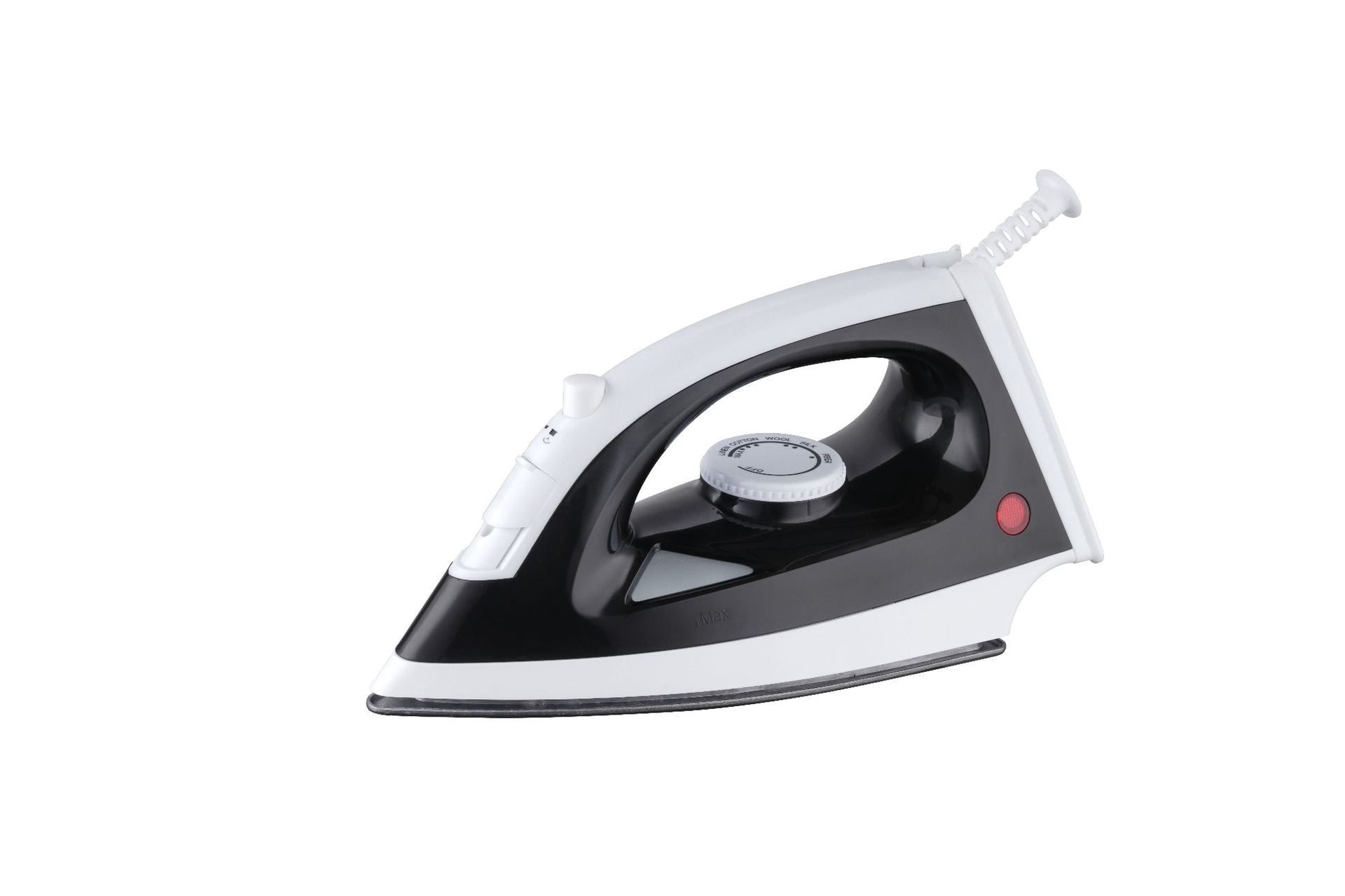 Compact Steam Iron, 1200 Watts, Non-Stick Soleplate, Powerful Shot of Steam, Horizontal or Vertical, Spray Mist, Precision Tip, White/black