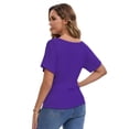 thumbnail image 5 of Women's 2-Pack Black Short Dolman Sleeve Tops, Casual Boat Neck Tees, 5 of 7