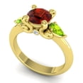 thumbnail image 2 of 2.50 Carat Round Cut Garnet & Peridot Gemstone Beautiful Engagement Ring for her Solid 18K Yellow Gold Size 10.5 by Diamond-Capitals, 2 of 8