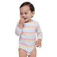 thumbnail image 4 of COUVER Infant Fine Jersey Long Sleeve Bodysuit , Shadow Stripe , New born, 4 of 4
