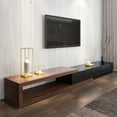 thumbnail image 3 of POVISON Modern Extendable Black TV Stand, Wood Media Console for Up to 85 Inch TV with 3 Drawers, Brown, 78.7", 3 of 6