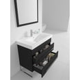 thumbnail image 5 of Fine Fixtures - Modern Black Marble 36" Bathroom Vanity Set,Chrome Hardware, vitreous China Sink Top, 5 of 8