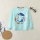 thumbnail image 5 of Gibobby Sudadera de cuello redondo para niño, camisa básica de manga larga con patrón que brilla en la oscuridad(Azul claro, 3-4 Años), 5 of 5
