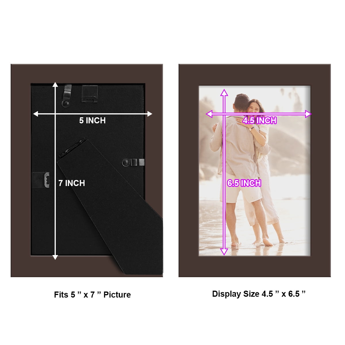 Modern Real Wood 5x7 inch Picture Frame in Brown