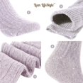 thumbnail image 5 of Lian LifeStyle Big Girl's 6 Pair's Exceptional High Crew Wool Socks Non Slip, Cozy and Cool HR1412 Size 6-9 (Gray), 5 of 7