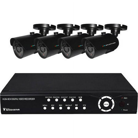 Clover 500 GB Professional Grade 8-Channel Real Time Internet Ready DVR with 4 Indoor/Outdoor Night Vision Cameras (BUN0