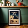 thumbnail image 6 of Vintage Pyramids of Giza Illustration | Timeless Egypt Art - Giza Governorate Egypt Illustration Pyramids Desert Travel Poster Vintage Landscape Black Framed Wall Art Print 5 x 7 inches, 6 of 8