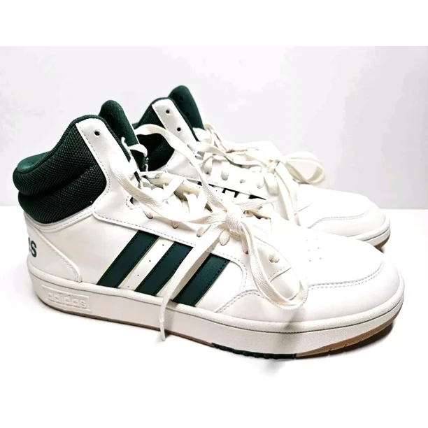 Adi - das HOOPS 3.0 MID Green White IG5570 Men's Size 11 New!