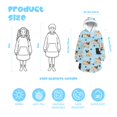 thumbnail image 3 of Pug and Dog Paw Print Blue Pattern Lamb Fleece Blanket Hoodies for Teens ,Teens Oversize Sherpa Wearable Hooded Blanket Sweatshirt with Super Pockets, 3 of 5