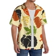 thumbnail image 2 of PAYOHTO Thanksgiving Day Retro Fall Feaves Mens Hawaiian Casual Short-sleeved Shirt Tropical Summer Beach Button Down Shirts, 2 of 7