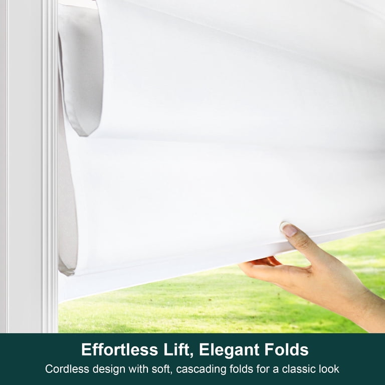 CHICOLOGY Cordless Roman Shades Belgian Snow (Light Filtering) 35