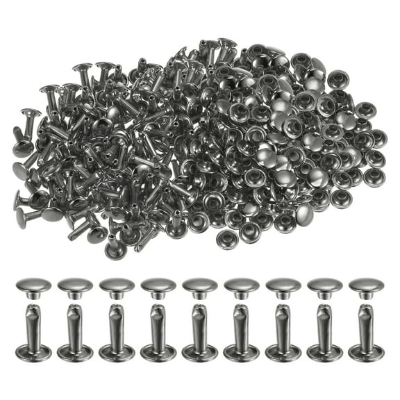 300 Sets Leather Rivets 12 x 8mm Metal for Leathercraft, Gunmetal
