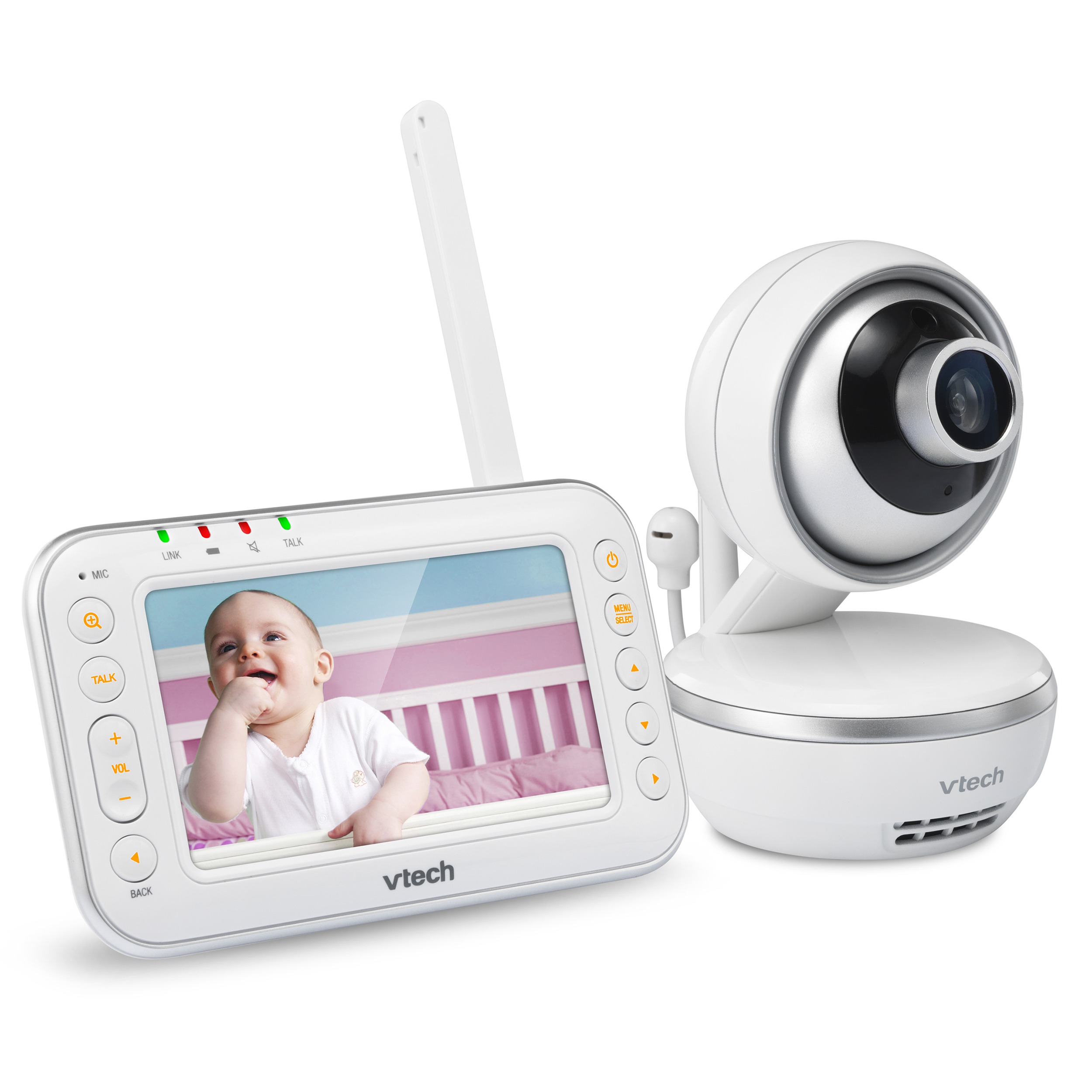 VTech VM4261, 4.3" Digital Video Baby Monitor with Pan & Tilt Camera, Wide-Angle Lens and Standard Lens, White - image 4 of 13