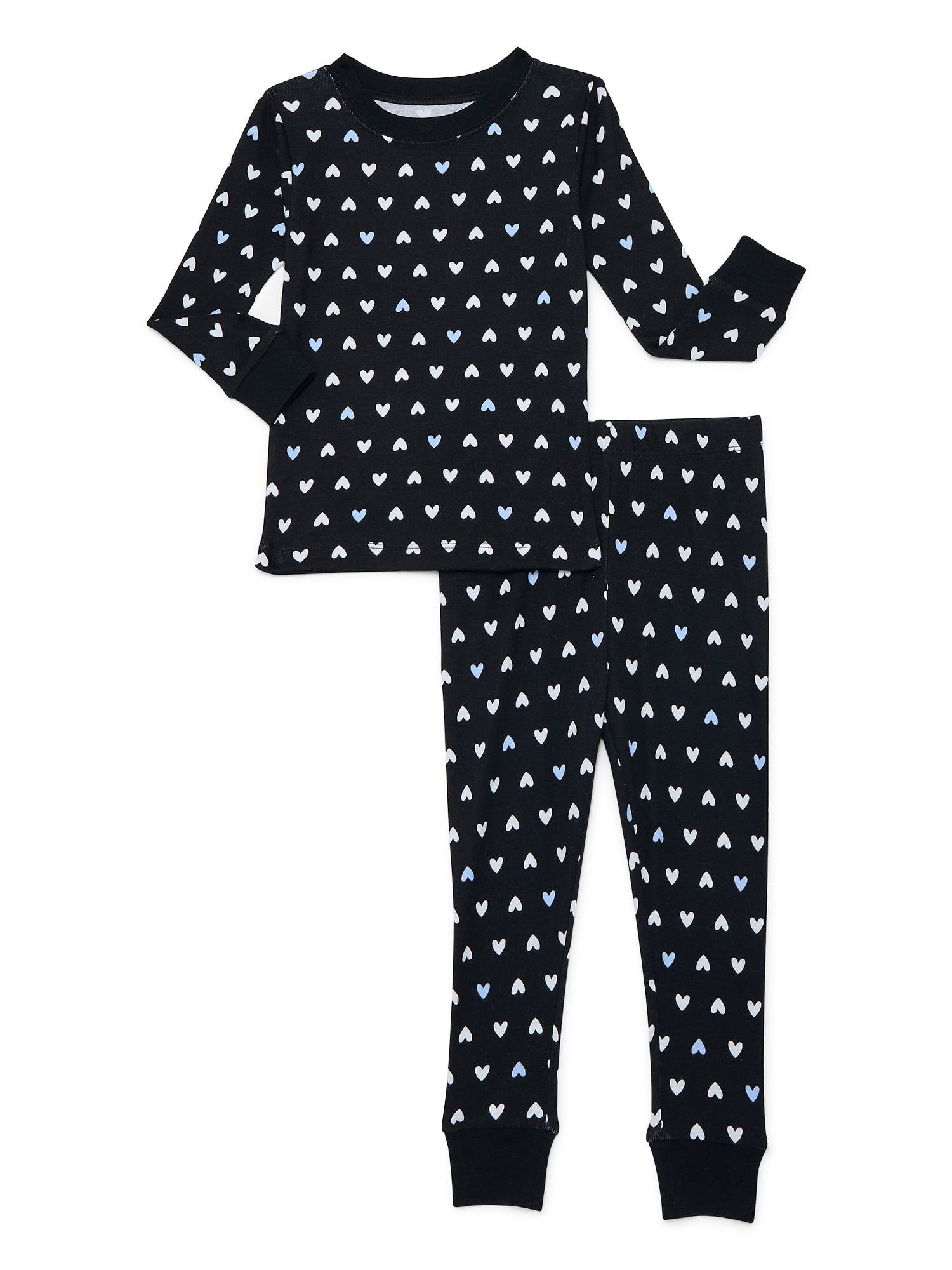 Joyspun Toddlers' Family Matching Cotton Tight Fit Pajama Set, 2-Piece, Sizes 2T-5T