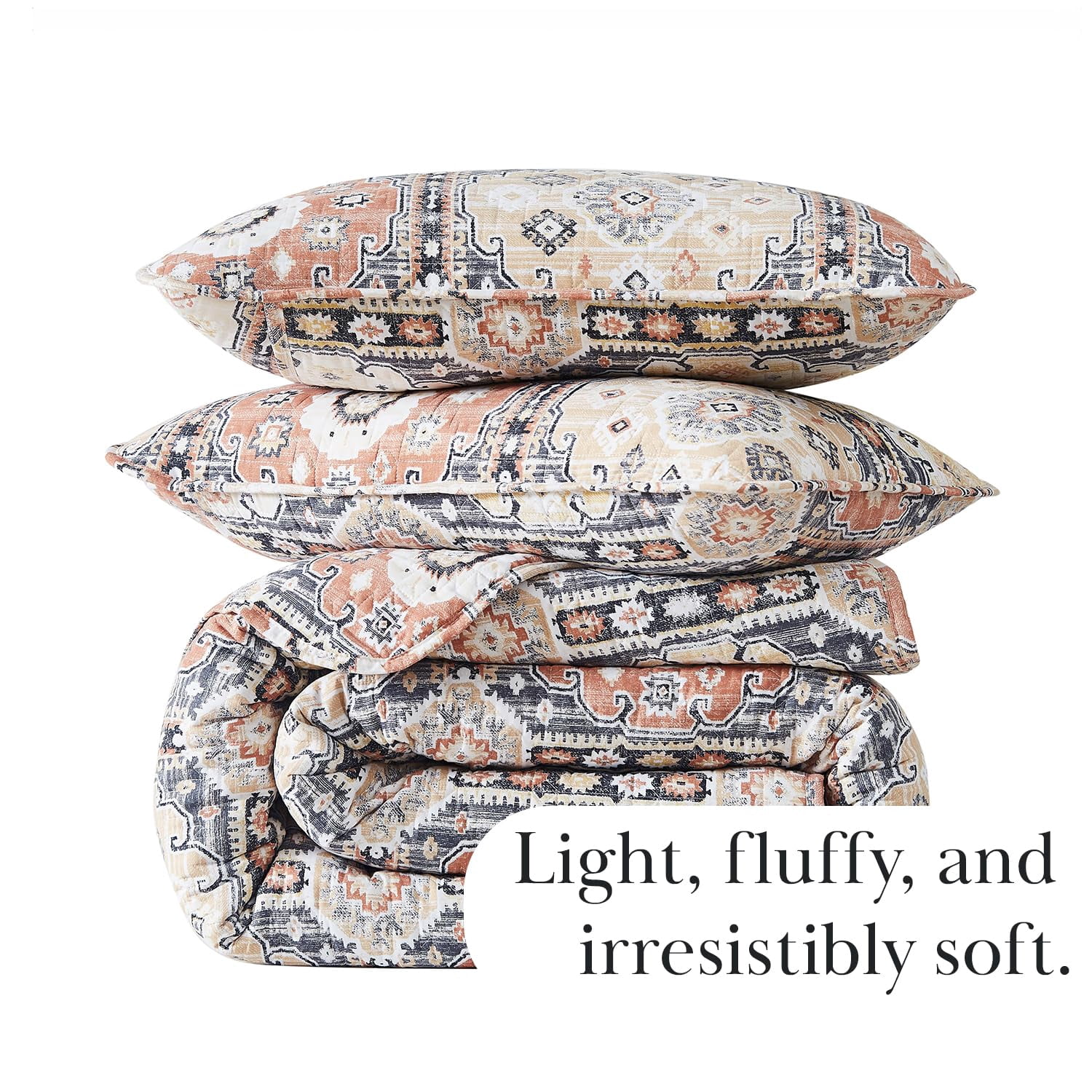SouthShore Fine Linens Kilim 2-Piece Natural Quilt Bedding Sets, Twin