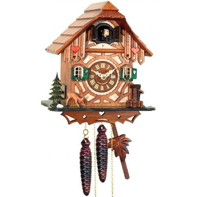 Alexander Taron 413 9 x 8.5 x 5.5 Po. Horloge Coucou à Poussée de Poids