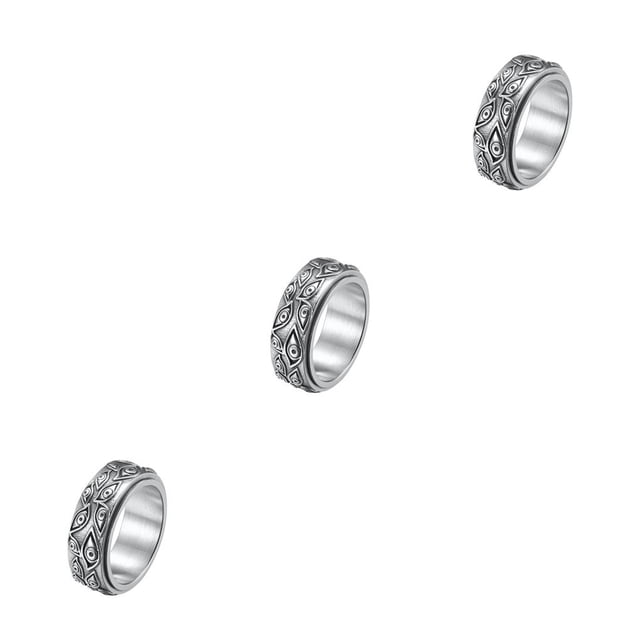 Jumpingount Anillo de banda Unisex grabado giratorio cumpleaños nudillo hombres joyería marido novios regalos personalizados plata tamaño 10 Type1 NO1 Jumpingount CBP219919