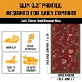 thumbnail image 3 of Ottomanson Extra Long Runner Rug 2'7" x 41' – Non-Slip Low Pile Hallway Carpet, Floral Red, 3 of 7