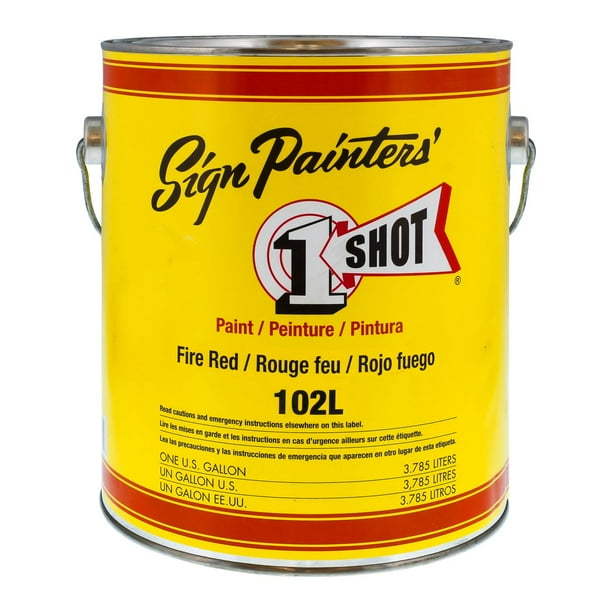 1 Shot Lettering Fire Red Pinstriping Lettering Enamel Paint Gallon Walmart Com