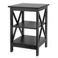 thumbnail image 4 of ZENSTYLE End Table Sofa Side Storage Shelf Living Room Bedroom Furniture 3 Tier Saving Space X-Design Black (2 Pieces), 4 of 8