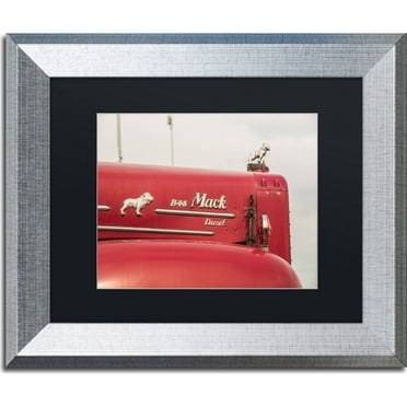 Trademark Fine Art "Mack Truck 2" Canvas Art by Jason Shaffer, Black Matte, Silver Frame