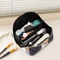 thumbnail image 2 of FORMRS Makeup Bag Travel Cosmetic Organizer for Women Fold Flat Zipper Pouch with Handle, Yellow Halloween Dog, 2 of 8