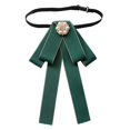 thumbnail image 4 of Corbata de lazo preanudada para mujer, elegante para eventos formales, versátil y sin arrugas. Verde oscuro, 4 of 9