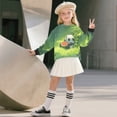 thumbnail image 3 of Xoenoiee Panda Watermelon Leaves Print Girls Oversized Crewneck Sweatshirt Y2k Long Sleeve Side Slit Pullover Drop Shoulder Sweatshirt for Teen Girl, 9-10 Years, 3 of 7