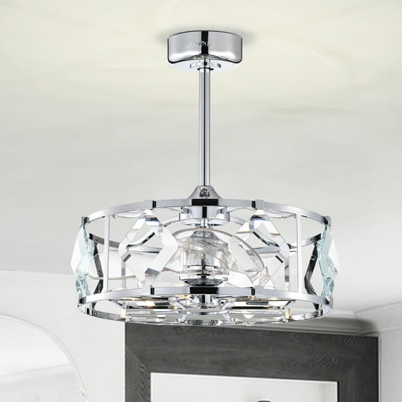 Dalya 24.8 in. 6-Light Indoor Chrome Finish Ceiling Fan with Light Kit and Remote