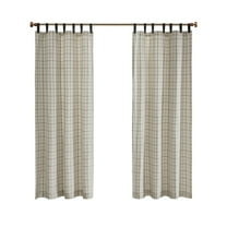 Gracie Mills Brianna Rustic Plaid Faux Leather Tab Top Curtain Panel - GRACE-13261