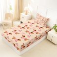 thumbnail image 4 of Homewish Cute Dachshund Dog Twin Sheets,Bowtie Cherry Bedding,Beige,3-Piece,1 Fitted Sheet and 1 Pillowcase, 4 of 6