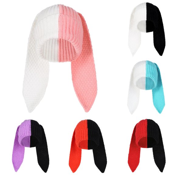XIAOCHA Women’S 3D‑Ear Beanie Solid Hats Casual Fall‑Winter Toque,Pink