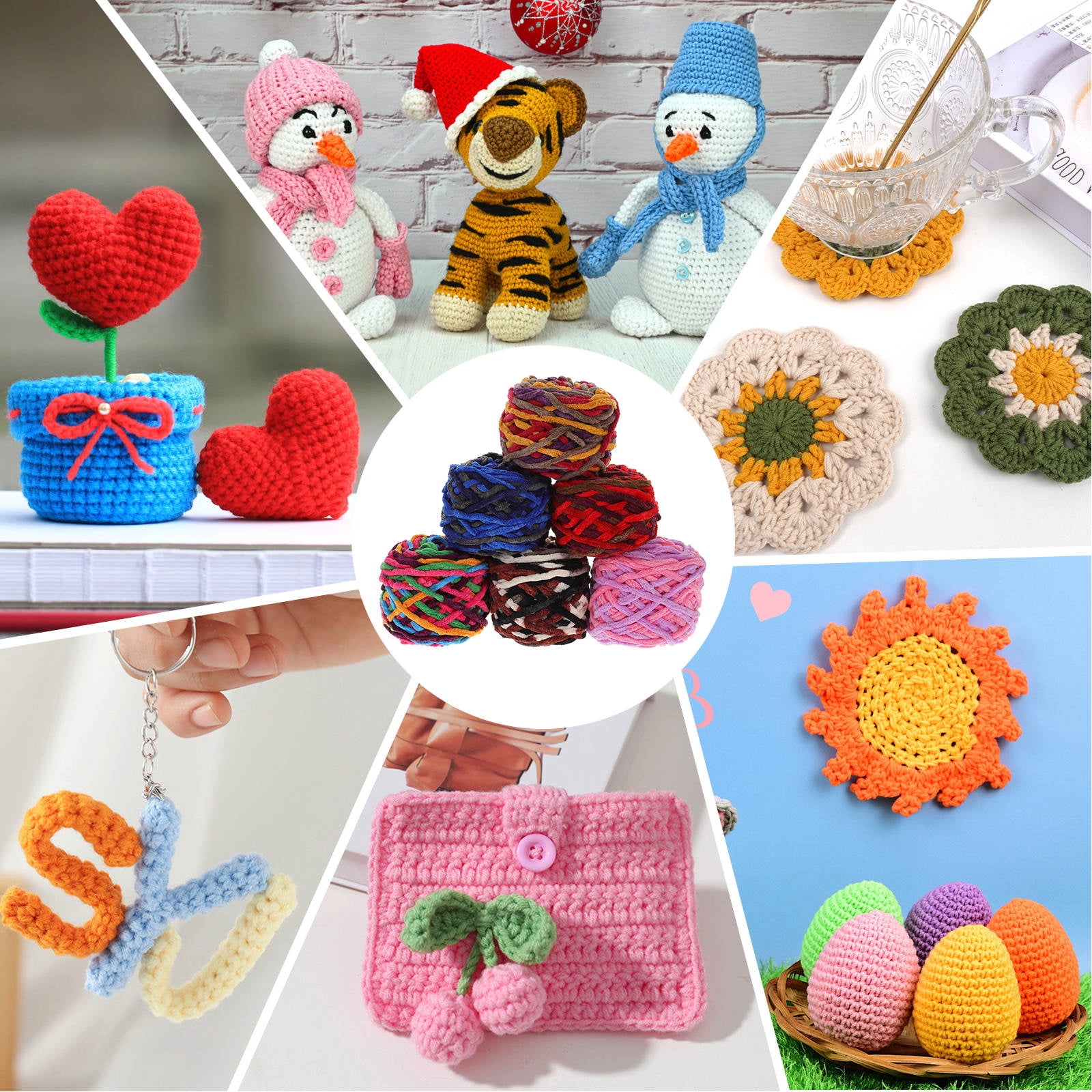FOMIYES 6 Rolls Premium Crochet Yarn for Knitting, Sewing, Scarf Making, Soft High- Material