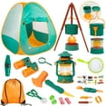 thumbnail image 1 of Set de camping Meland Kids con tienda de campaña, fogata y accesorios, color verde, 1 of 6