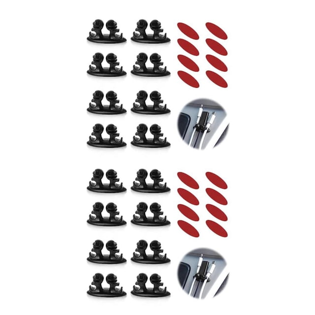 fastboy 8pack/lot Durable Car Wire Clamp Fits All Cars Easy Installation 3 Slots Universal Cable Clip As Shown 2Set