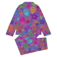 thumbnail image 4 of Gunia Little Girls Halloween Pajama Set 2 Piece Button Up Long Sleeve Tops Pants Nightwear Outfit For Toddler Kids Pjs Sleepwear Purple 7-8 Years, 4 of 5