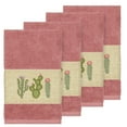 thumbnail image 2 of Authentic Hotel and Spa  Turkish Cotton Cactus Embroidered Tea Rose 4-piece Hand Towel Set, 2 of 3