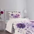 thumbnail image 4 of Ambesonne Purple Quilted Bedspread Set 2 Pcs, Monochrome Wild Flowers Art, Twin Size, Lilac and Blue Violet, 4 of 4