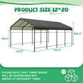 thumbnail image 7 of Patiowell 12'x20' Outdoor metal Carport, Heavy-Duty Steel Structure with Enhanced Base, All-Weather Shelter for Cars, Trucks, Boats, Tractors & Outdoor Use, 7 of 7
