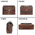 thumbnail image 2 of SCRAWLGOD Skull Rose Print Small Sling Bag Lightweight PU Leather Crossbody Bags for Women Trendy Scratch Resistant Crossbody Purse with Detachable Chain, 2 of 7