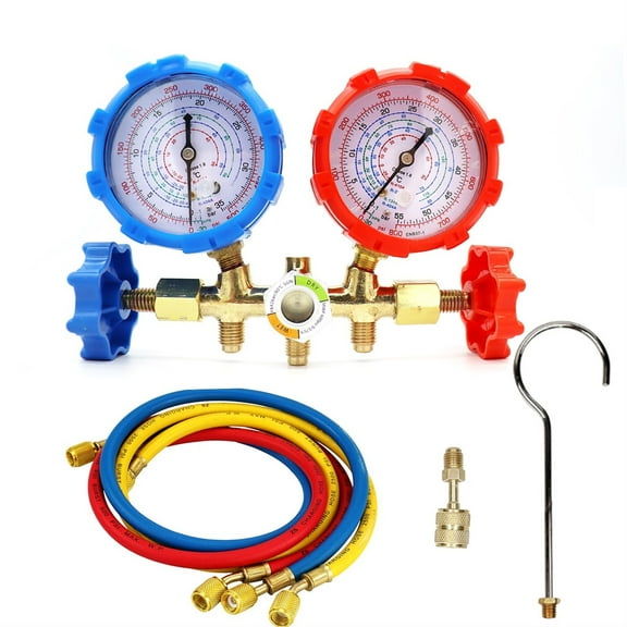 Refrigerant Manifold Gauge For R410A R32 R404A R134A Air Condition Refrigeration Set Air Conditioning Tools With Hose And Hook ,Portable