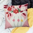 thumbnail image 2 of BANET Pink Vase Embroidered Throw Pillow Covers, Farmhouse Decorative Square Accent Cushion Covers, Lumbar Pillow for Outdoor Car Home Decor 24x24in, 2 of 5