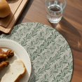 thumbnail image 3 of Green Floral Round 13 Inch Placemats Set of 6, Spring Flowers Pattern Botanical Vintage HeatResistant Non Slip Place Mats for Dining Table, Wipeable Braided Kitchen Table Mats for Housewarming, 3 of 9