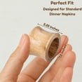 thumbnail image 5 of Set of 12 Handcrafted Napkin Rings - Mango Wood Round Napkin Holders for Dining Table Décor (Natural Wood), 5 of 7