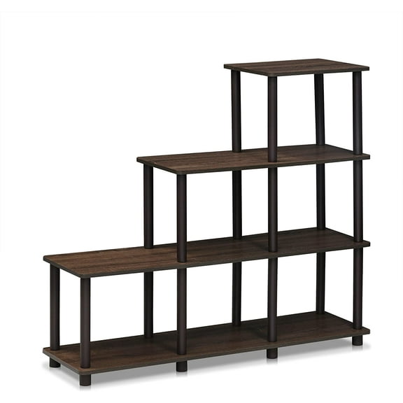 3 shelves, Turn-N-Tube Ladder Space Shelf, Walnut/Brown