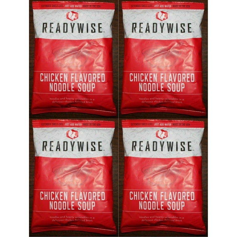 READYWISE - Simple Kitchen, Chicken Noodle Soup, 24 Servings, 6 Packs,  Vegetarian, Vegetable Soup, MRE, Ready To Eat Meals, Freeze Dried Food,  Hiking