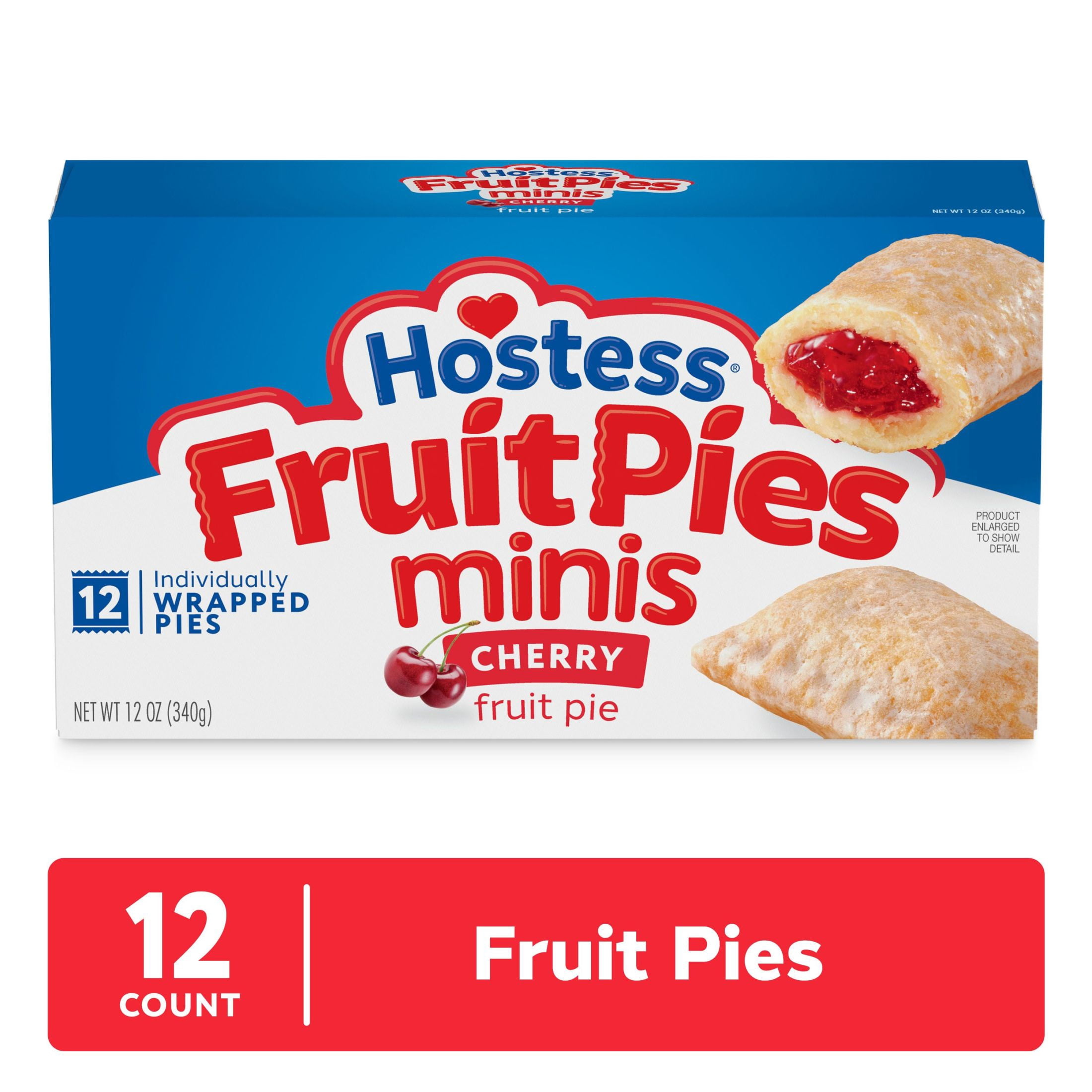 Hostess Fruit Pies with Cherry Flavored Filling, 12 oz Box (12 Count)