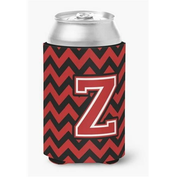 Letter Z Chevron Black & Red Can or Bottle Hugger