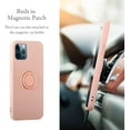 thumbnail image 3 of Case for iPhone 12 Pro Max 6.7 inch, Slim Liquid Silicone Phone Case with 360 Rotatable Ring Holder Kickstand wtih Magnetic Car Mount Gel Rubber Shockproof TPU Bumper Case Cover - Pink, 3 of 16