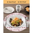 thumbnail image 3 of 15 Inch Round Placemats Set of 6, Red Plaid Farmhouse Non Slip Heat Insulation PP Table Mats, Watercolor Cute Country Pigs Checkered Washable Place Mats for Kitchen Dining Party Table Decor, 3 of 7